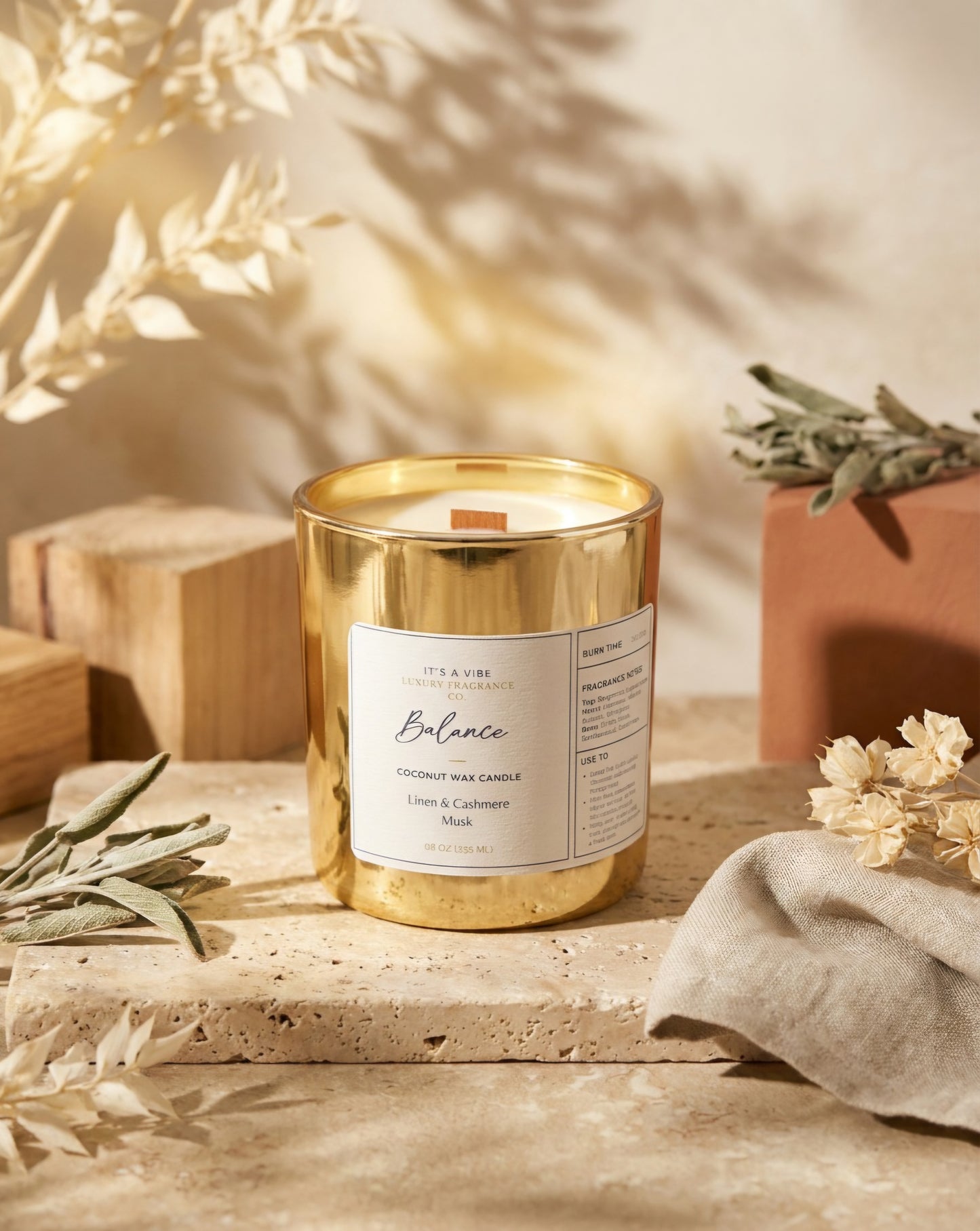 Balance (Linen & Cashmere Musk) | 8oz Gold Edition