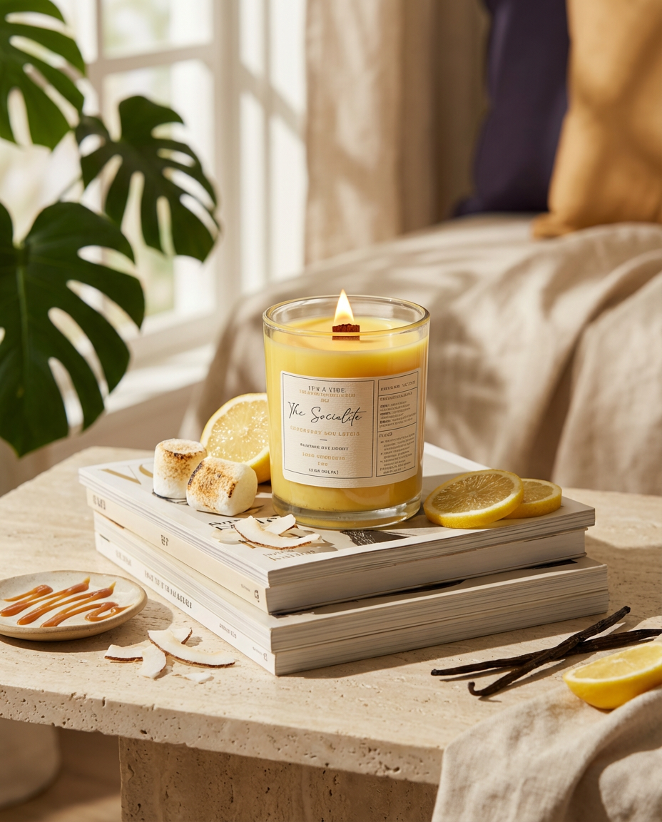 The Socialite (Heavy Cream by Phlur Type) | 8oz Luxury Glass Candle