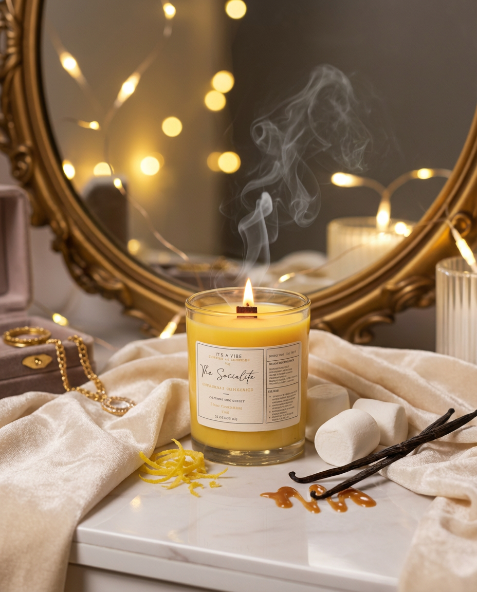 The Socialite (Heavy Cream by Phlur Type) | 8oz Luxury Glass Candle