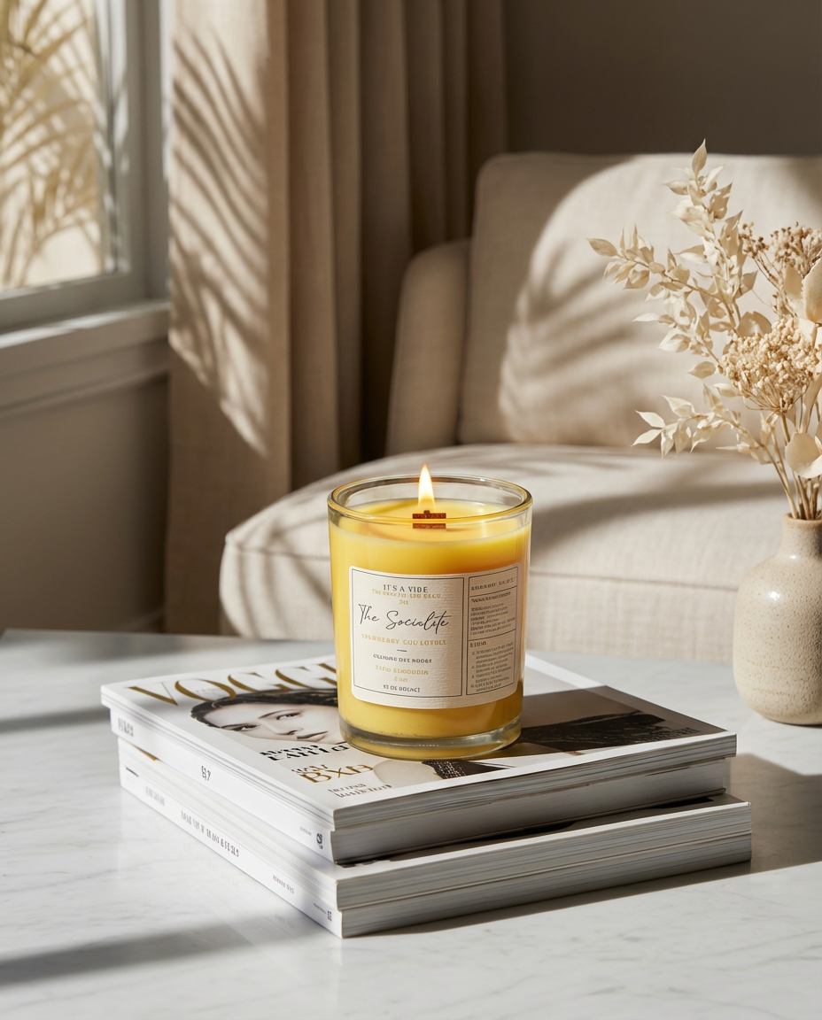 The Socialite (Heavy Cream by Phlur Type) | 8oz Luxury Glass Candle