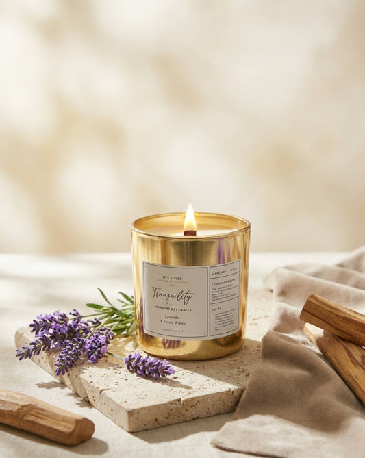 Tranquility (Lavender & Velvet Woods) | 8oz Gold Edition (slight imperfections on vessel)
